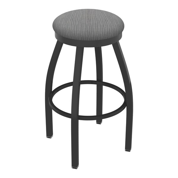 25" Swivel Counter Stool, Pewter Finish, Graph Seat